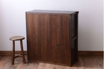 アンティーク家具　古民具・骨董　鏡板玉杢材!アンティーク戸棚(収納棚)