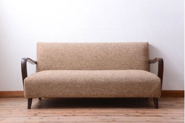レトロ家具　アンティーク　シンプルでレトロなアームソファ(2)