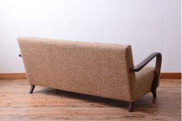 レトロ家具　アンティーク　シンプルでレトロなアームソファ(2)