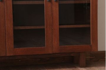 アンティーク家具　和製アンティーク　古材製!扉付きマス目棚(収納棚)