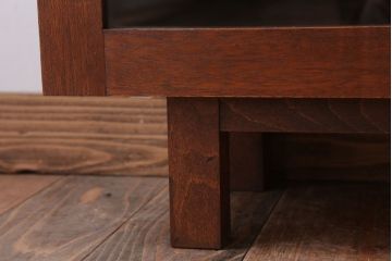 アンティーク家具　和製アンティーク　古材製!扉付きマス目棚(収納棚)