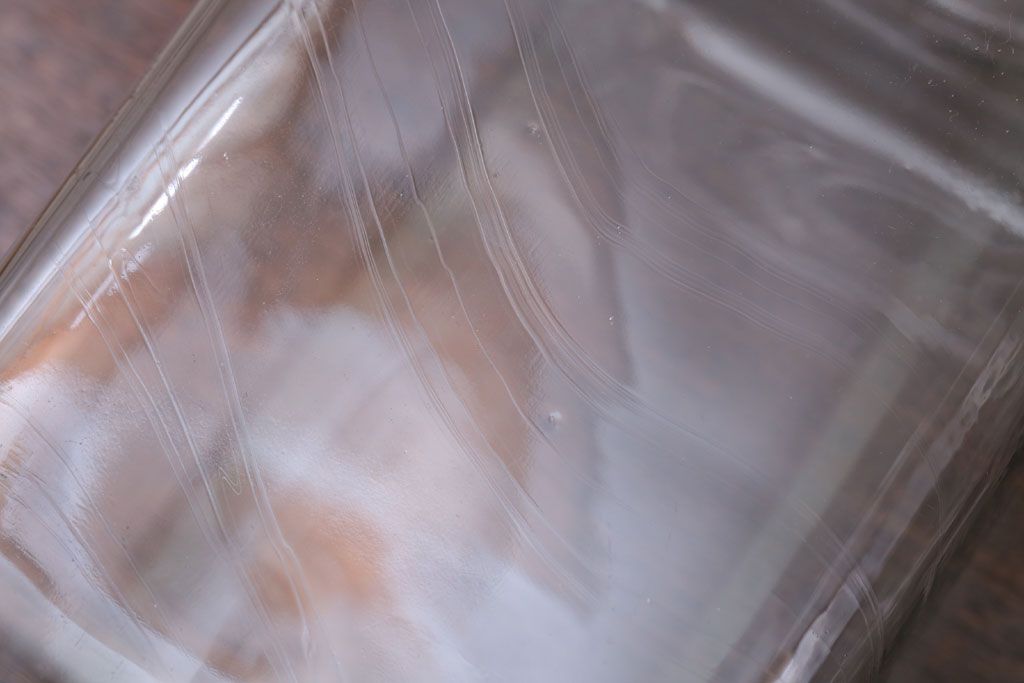 アンティーク雑貨　昭和レトロ　古い駄菓子屋のアンティークガラス瓶(ビン)2個セット