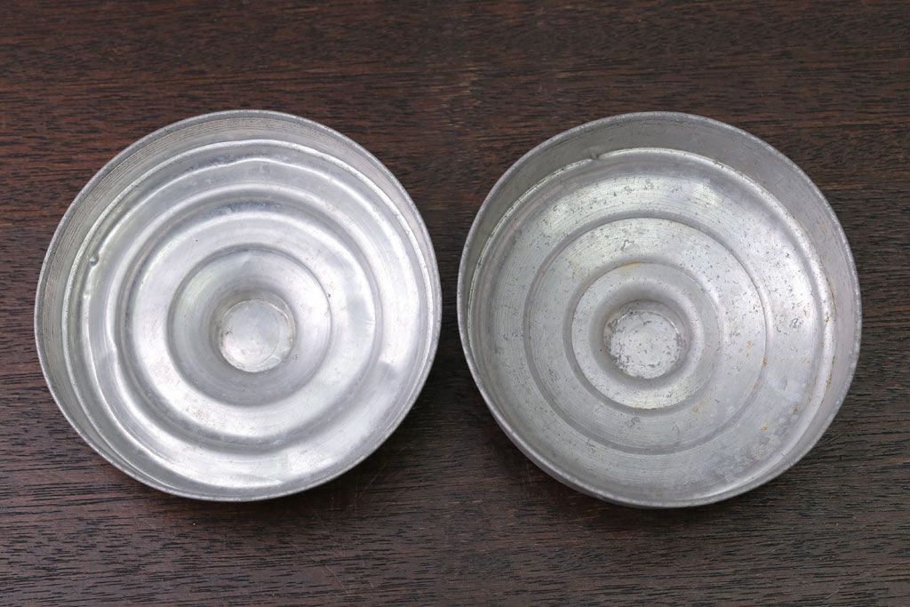 アンティーク雑貨　昭和レトロ　古い駄菓子屋のアンティークガラス瓶(ビン)2個セット