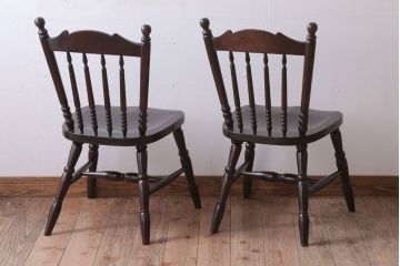 ビンテージ品　松本民芸家具　16型　スピンドルチェア2脚セット
