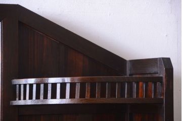 アンティーク家具　大正ロマン　古い木製の特大アンティークキャビネット(収納棚)