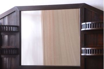 アンティーク家具　大正ロマン　古い木製の特大アンティークキャビネット(収納棚)