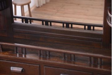 アンティーク家具　大正ロマン　古い木製の特大アンティークキャビネット(収納棚)