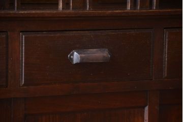 アンティーク家具　大正ロマン　古い木製の特大アンティークキャビネット(収納棚)