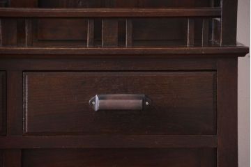 アンティーク家具　大正ロマン　古い木製の特大アンティークキャビネット(収納棚)