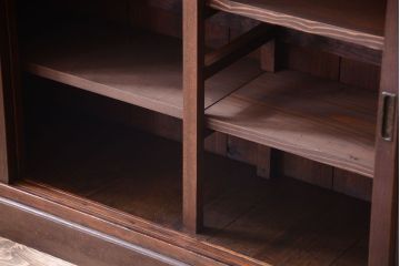 アンティーク家具　大正ロマン　古い木製の特大アンティークキャビネット(収納棚)