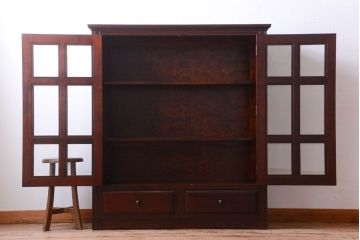 中古　特注品　松本民芸家具　A型面取書棚(定価約384000円)