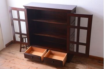 中古　特注品　松本民芸家具　A型面取書棚(定価約384000円)