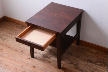 中古　特注品　松本民芸家具　キャスター付きサイドテーブル(机)