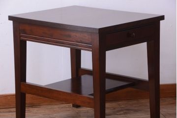 中古　特注品　松本民芸家具　キャスター付きサイドテーブル(机)