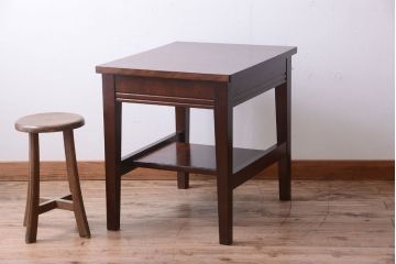 中古　特注品　松本民芸家具　キャスター付きサイドテーブル(机)