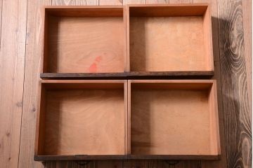 アンティーク家具　和製アンティーク　ダイヤガラス入り!古いナラ材製の上質な本箱(ブックケース)