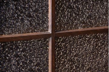 アンティーク家具　和製アンティーク　ダイヤガラス入り!古いナラ材製の上質な本箱(ブックケース)