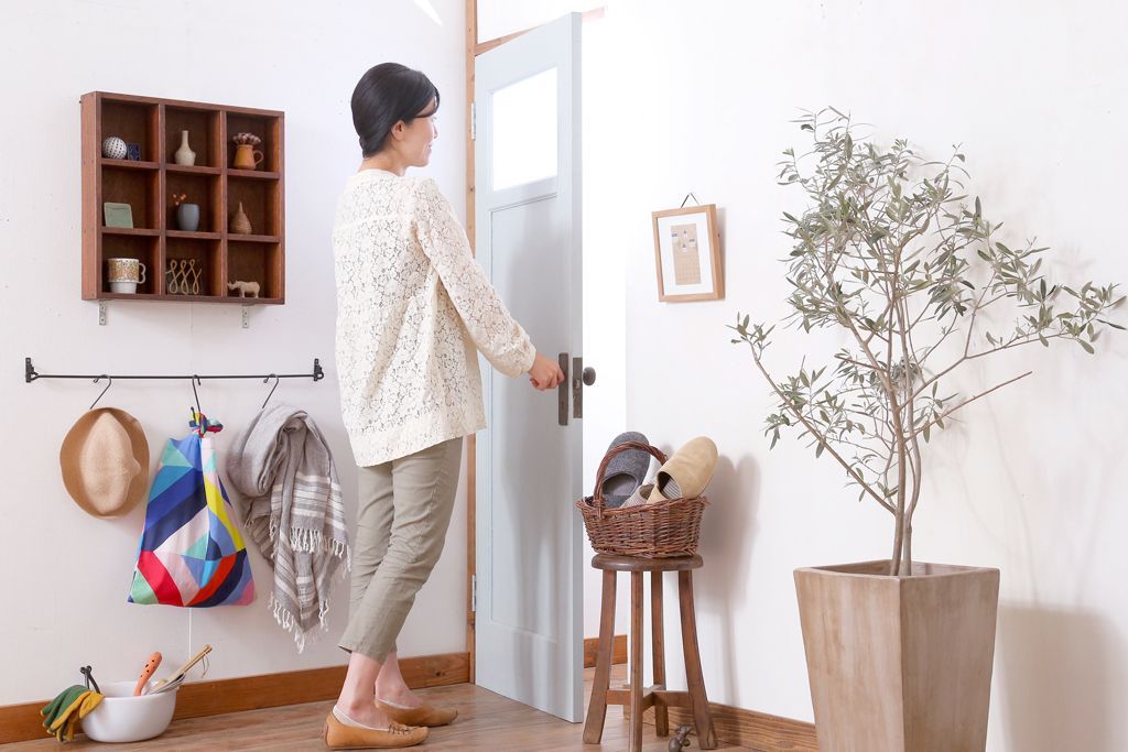 アンティーク　モールガラス入り!ペイントドア(扉)