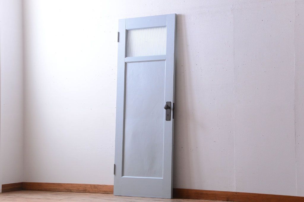 アンティーク　モールガラス入り!ペイントドア(扉)