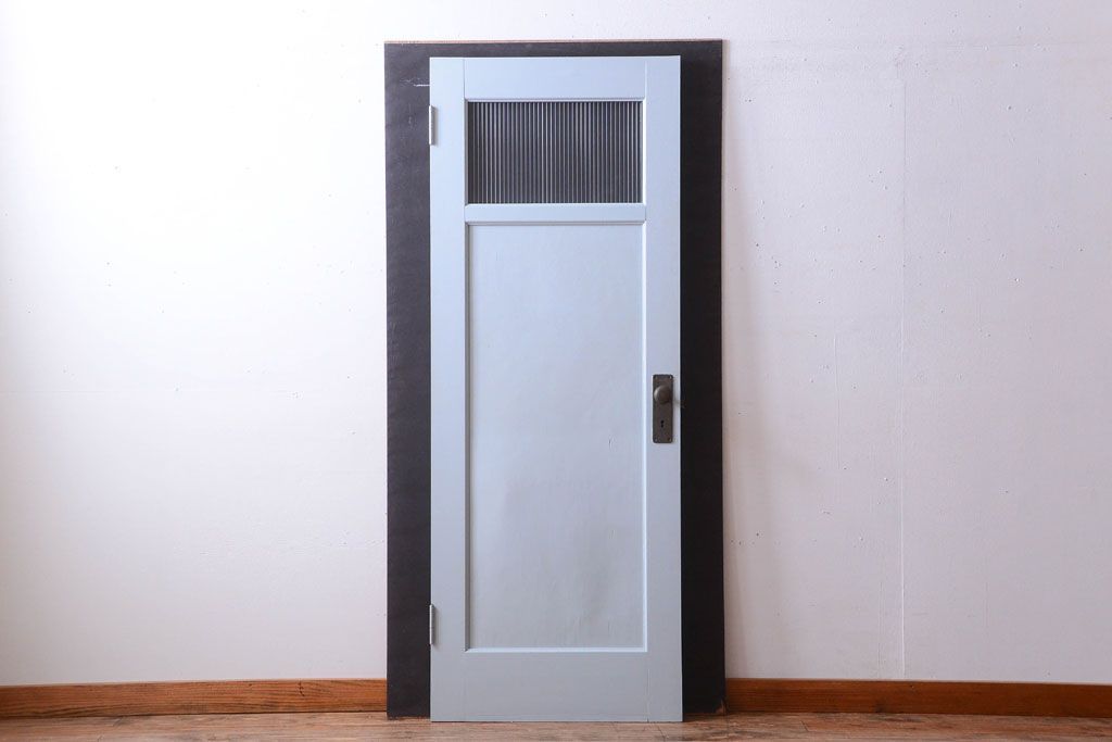 アンティーク　モールガラス入り!ペイントドア(扉)