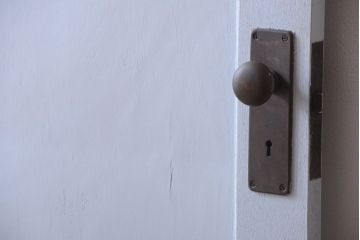 アンティーク　モールガラス入り!ペイントドア(扉)