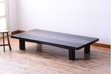 中古　輪島塗　浜高悦朗銘　両側乾漆蒔絵高級座卓(定価約180万円)