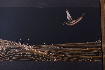中古　輪島塗　浜高悦朗銘　両側乾漆蒔絵高級座卓(定価約180万円)