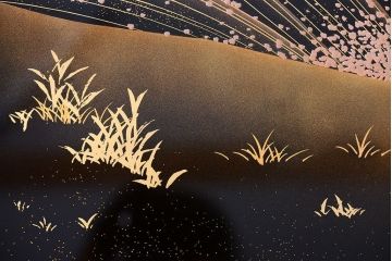 中古　輪島塗　浜高悦朗銘　両側乾漆蒔絵高級座卓(定価約180万円)
