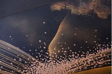 中古　輪島塗　浜高悦朗銘　両側乾漆蒔絵高級座卓(定価約180万円)