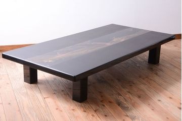 中古　輪島塗　浜高悦朗銘　両側乾漆蒔絵高級座卓(定価約180万円)