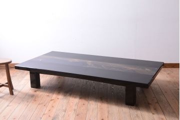中古　輪島塗　浜高悦朗銘　両側乾漆蒔絵高級座卓(定価約180万円)