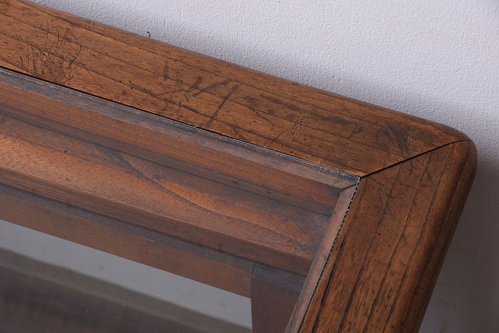 アンティーク家具　和製アンティーク　欅材製!背が低いガラスケース(ショーケース)