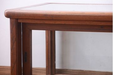 アンティーク家具　和製アンティーク　欅材製!背が低いガラスケース(ショーケース)