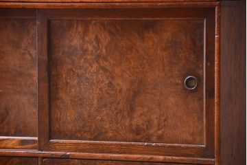 アンティーク家具　和製アンティーク　モールガラス入り!古い木の重ね茶棚(茶箪笥)