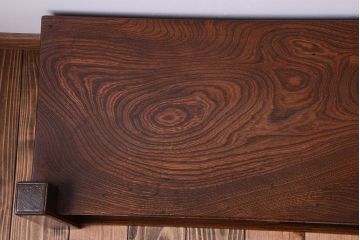 アンティーク家具　和製アンティーク　結霜ガラス引き戸の古い置床(置き床)