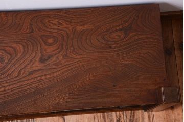 アンティーク家具　和製アンティーク　結霜ガラス引き戸の古い置床(置き床)