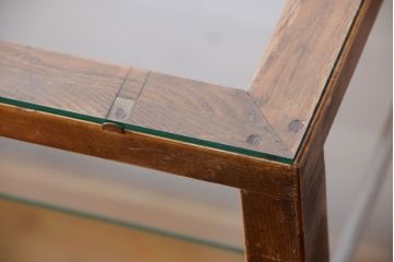 ヴィンテージ家具　昭和レトロ　鉄脚付きビンテージガラスケース(ショーケース)(2)