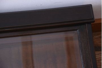 アンティーク雑貨　和製アンティーク　引き出し付き!古い木製の台形型ガラスケース