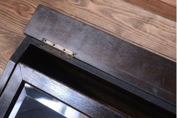 アンティーク雑貨　和製アンティーク　引き出し付き!古い木製の台形型ガラスケース