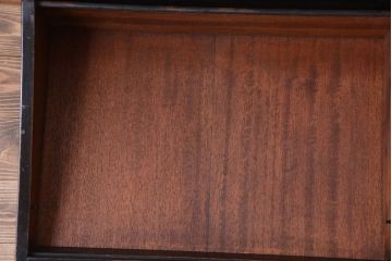 アンティーク雑貨　和製アンティーク　引き出し付き!古い木製の台形型ガラスケース