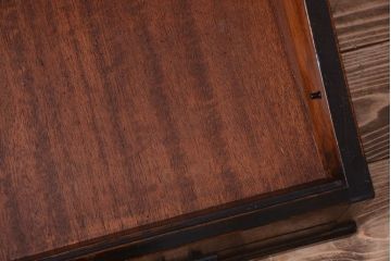 アンティーク雑貨　和製アンティーク　引き出し付き!古い木製の台形型ガラスケース