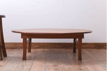 アンティーク家具　アンティーク　古い木のシンプルなちゃぶ台(1)