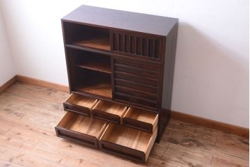 中古　松本民芸家具　M.A 型茶タンス(定価約364000円)