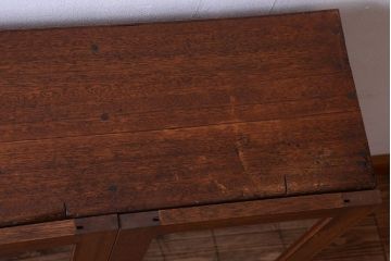 アンティーク家具　和製アンティーク　古材製!扉付きマス目棚(収納棚)(2)