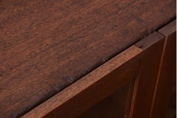 アンティーク家具　和製アンティーク　古材製!扉付きマス目棚(収納棚)(2)