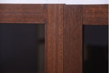アンティーク家具　和製アンティーク　古材製!扉付きマス目棚(収納棚)(2)
