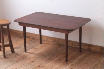 レトロ家具　昭和レトロ　古い木製のセンターテーブル(ちゃぶ台)(2)