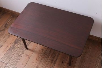 レトロ家具　昭和レトロ　古い木製のセンターテーブル(ちゃぶ台)(2)