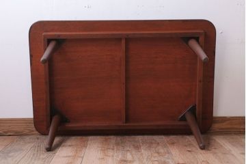 レトロ家具　昭和レトロ　古い木製のセンターテーブル(ちゃぶ台)(2)