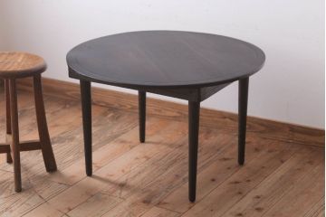 レトロ家具　昭和レトロ　古い木製のラウンドセンターテーブル(ちゃぶ台)(1)